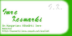 imre kesmarki business card