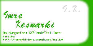 imre kesmarki business card